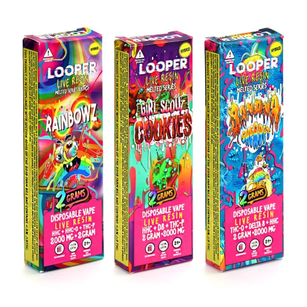 LOOPER MELTED SERIES LIVE RESIN DISPOSABLE VAPE 2000MG 02 GRAM | PACK OF 10