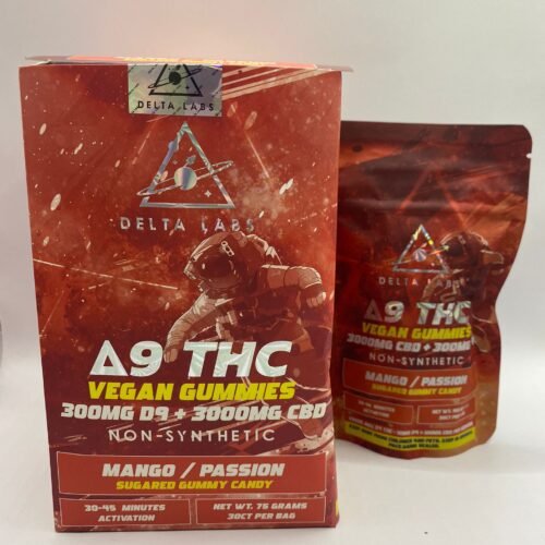 Delta Labs Delta 9 THC Gummy 3000mg CBD + 300mg D9 ( box color red )